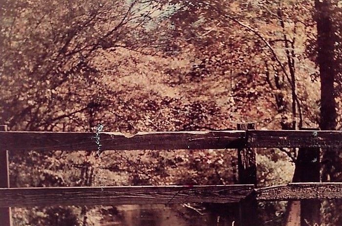 This pic shows the old wooden railing on the old bridge over the Channahatchee Creek, not many years after the road from Red Hill to Kent was finally paved. It was located just down the hill from the Walter Lloyd home, where Lloyd Road ends at the creek today. This was a spooky place after dark.  Many reports of an apparition of a woman, clothed only in a burlap bag, walking through the night, on or near the bridge, were given by people who happened to pass this way late at night.  This bridge was destroyed when the road was rerouted to the new AL 229 bridge just east of this area.
